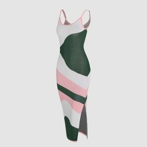 Cider Bodycon 	Contrasting Knit Slit Cami Dress (size L)